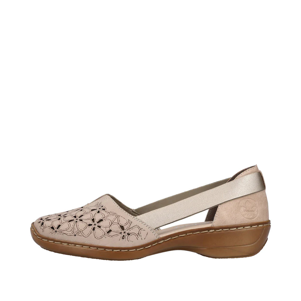 Rieker 41356 Open Sided Casual Shoe STONE 41356