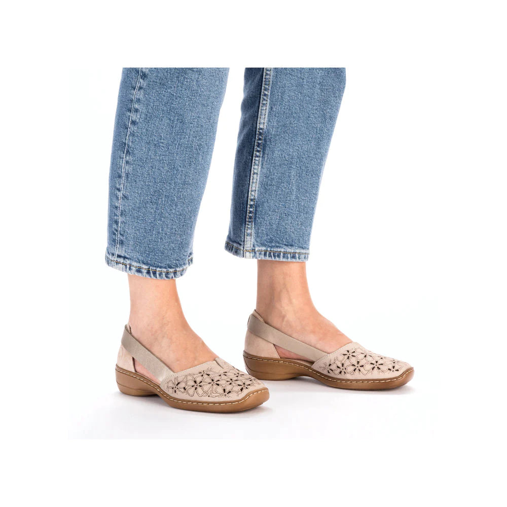 Rieker 41356 Open Sided Casual Shoe STONE 41356