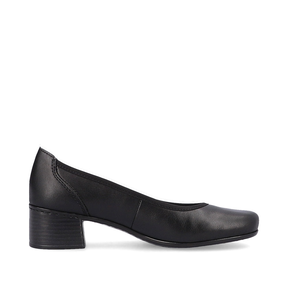 Rieker Court Shoe in leather 41650-00 BLACK