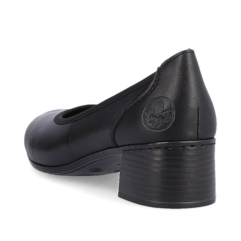 Rieker Court Shoe in leather 41650-00 BLACK