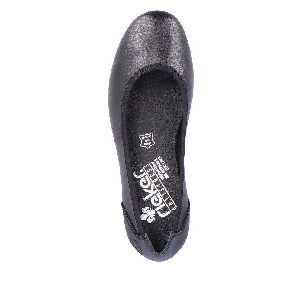 Rieker Court Shoe in leather 41650-00 BLACK