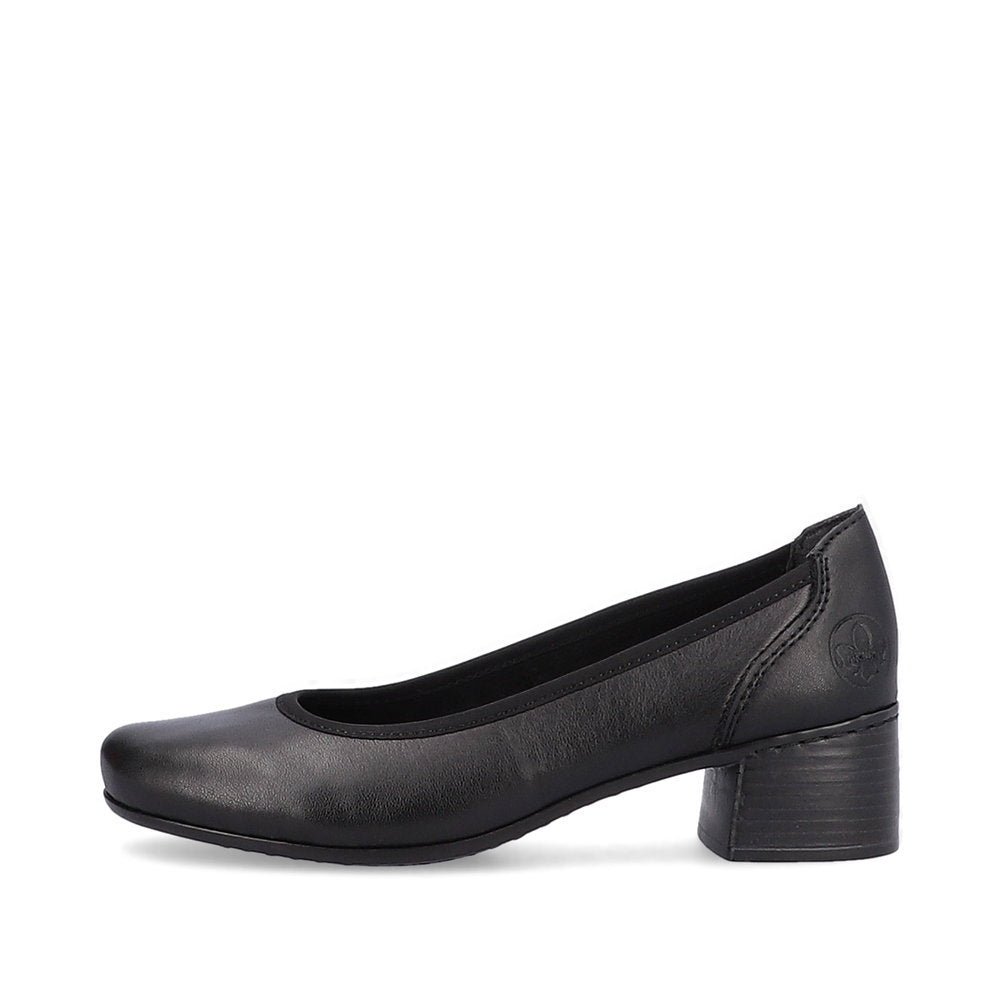 Rieker Court Shoe in leather 41650-00 BLACK