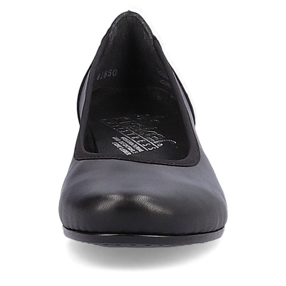 Rieker Court Shoe in leather 41650-00 BLACK