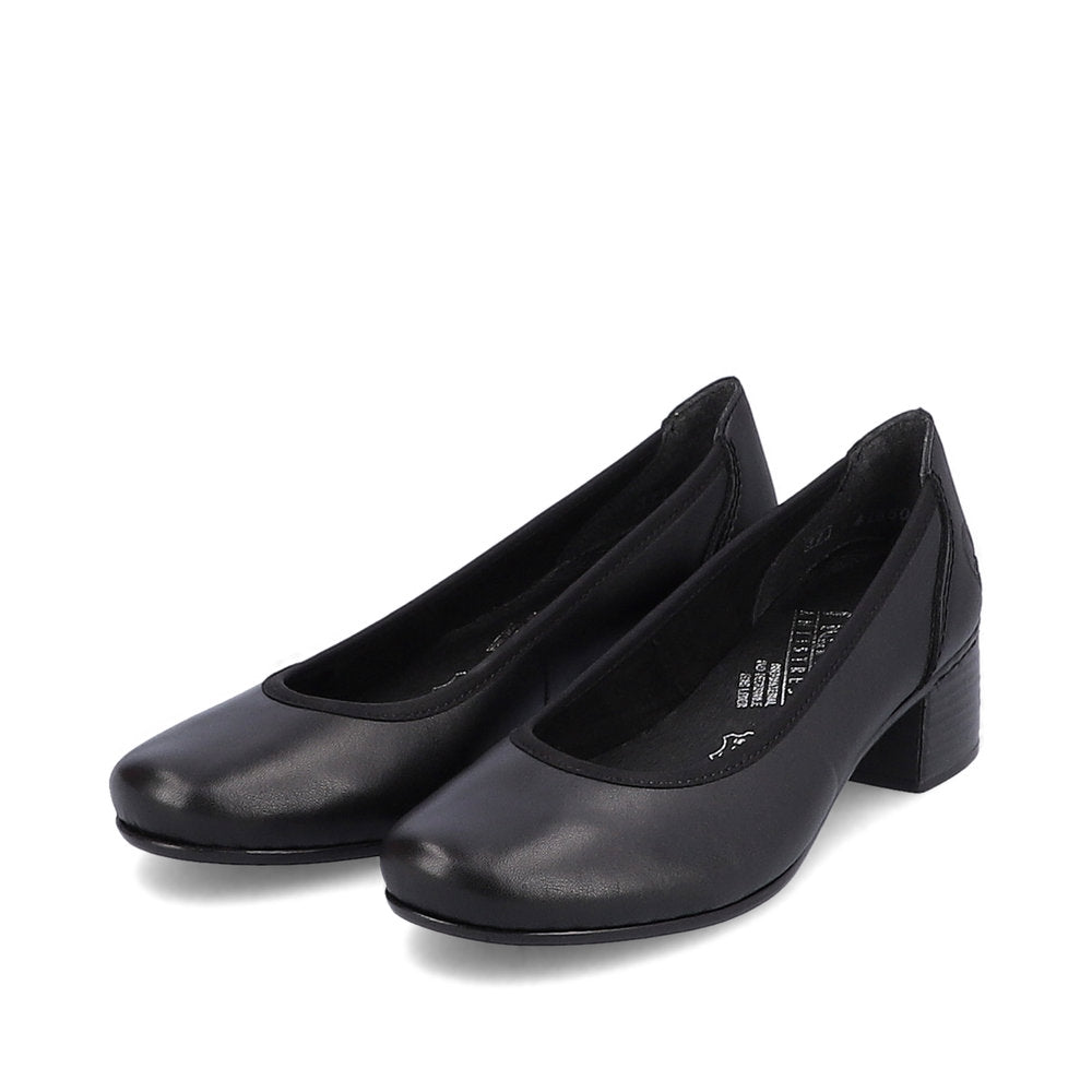 Rieker Court Shoe in leather 41650-00 BLACK