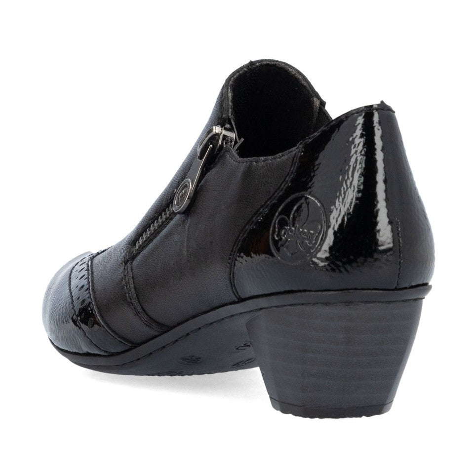 Rieker SHOE 41757 BLACK Ladies trouser shoe with zip BLACK 41757-00