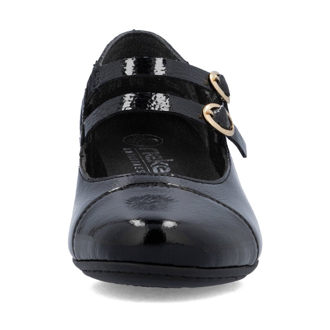Rieker Classic Patent Leather Bar Shoe 41758-00 BLACK