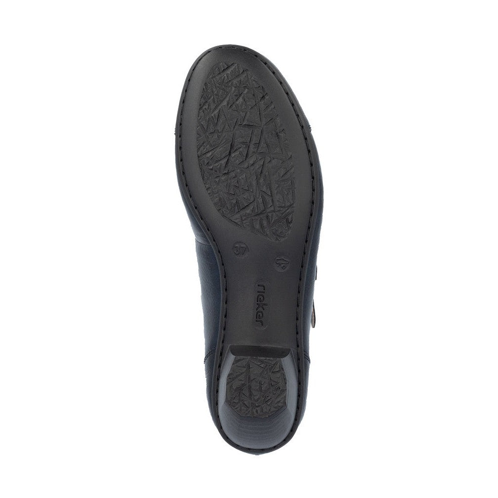 Rieker Classic Patent Leather Bar Shoe 41758-14 NAVY