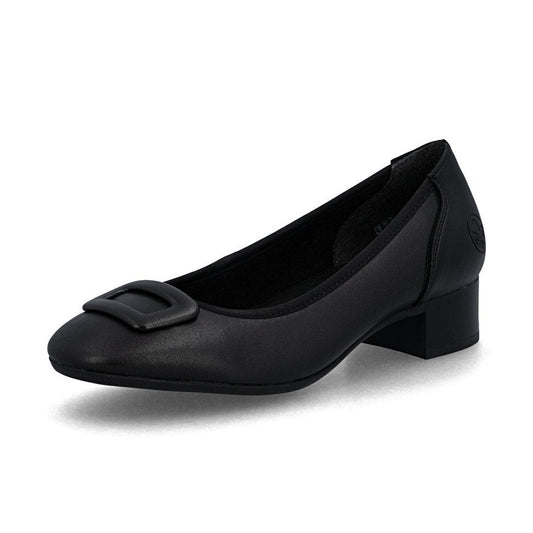 Rieker Classic Low Heeled Court Shoe 43453-00 BLACK