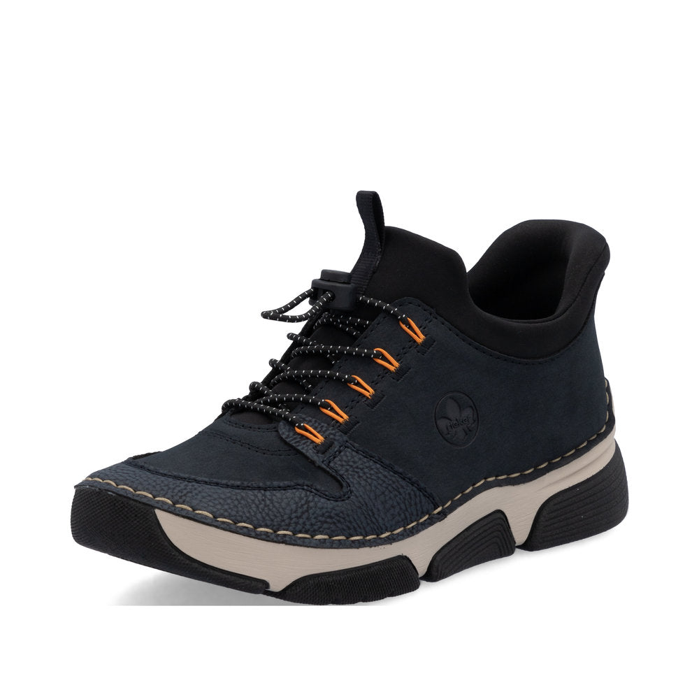 Rieker Casual Ankle Boot With Step In Back And Elastic Laces 45963-14 OCEAN Blue