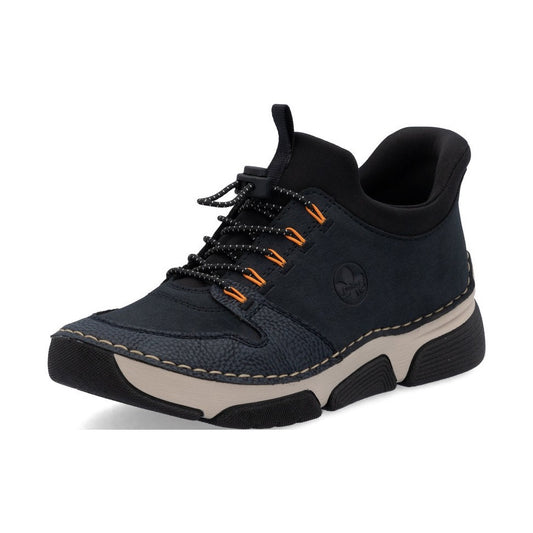 Rieker Casual Ankle Boot With Step In Back And Elastic Laces 45963-14 OCEAN Blue