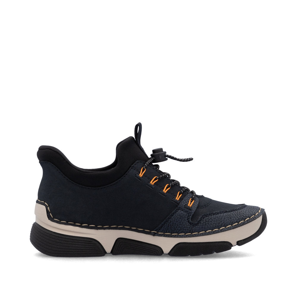 Rieker Casual Ankle Boot With Step In Back And Elastic Laces 45963-14 OCEAN Blue