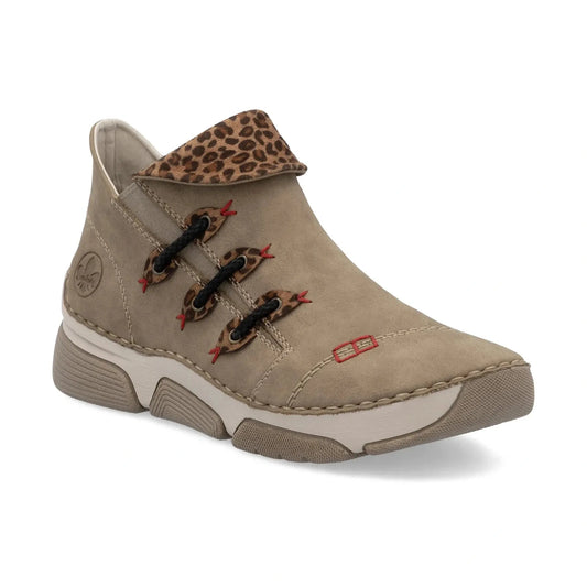 Rieker Casual Ankle boot with trainer sole 45983-64 BEIGE