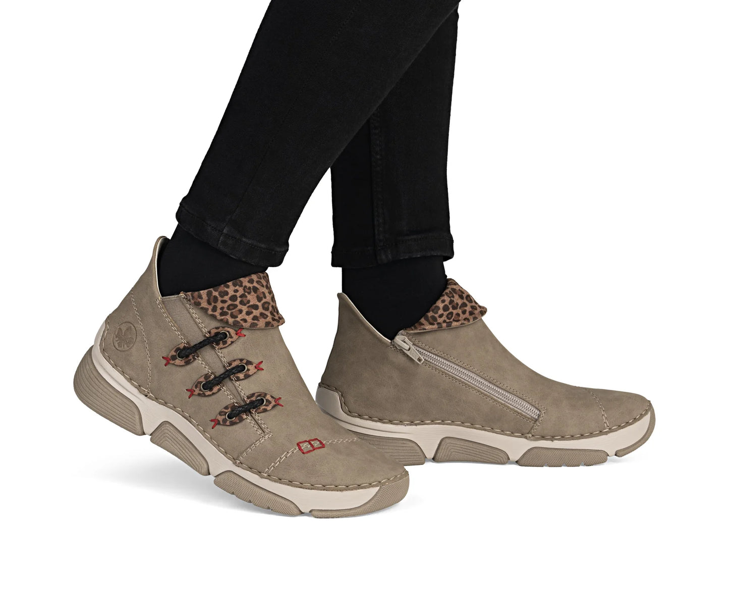 Rieker Casual Ankle boot with trainer sole 45983-64 BEIGE