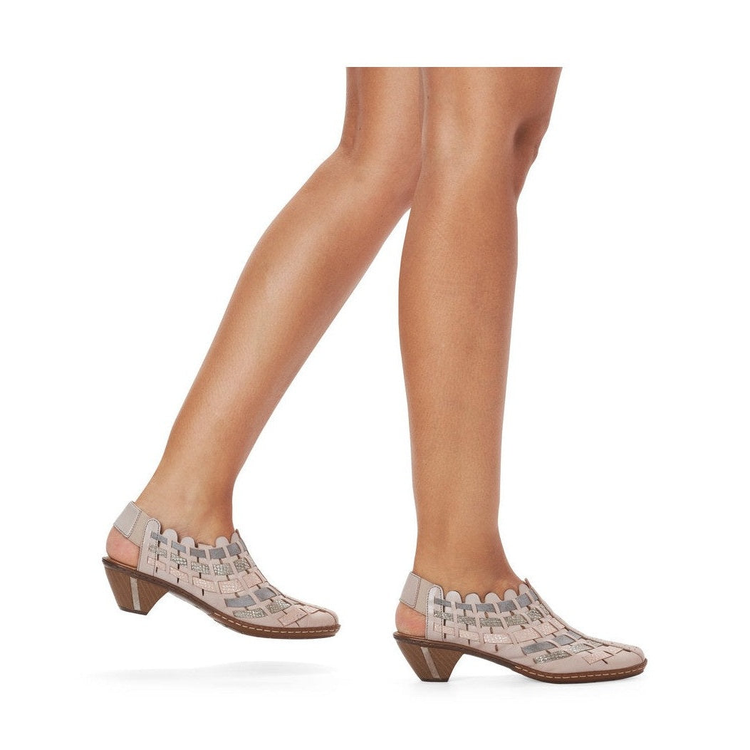 Rieker Ladies shoe with sling back 46778-64 Beige COMBI