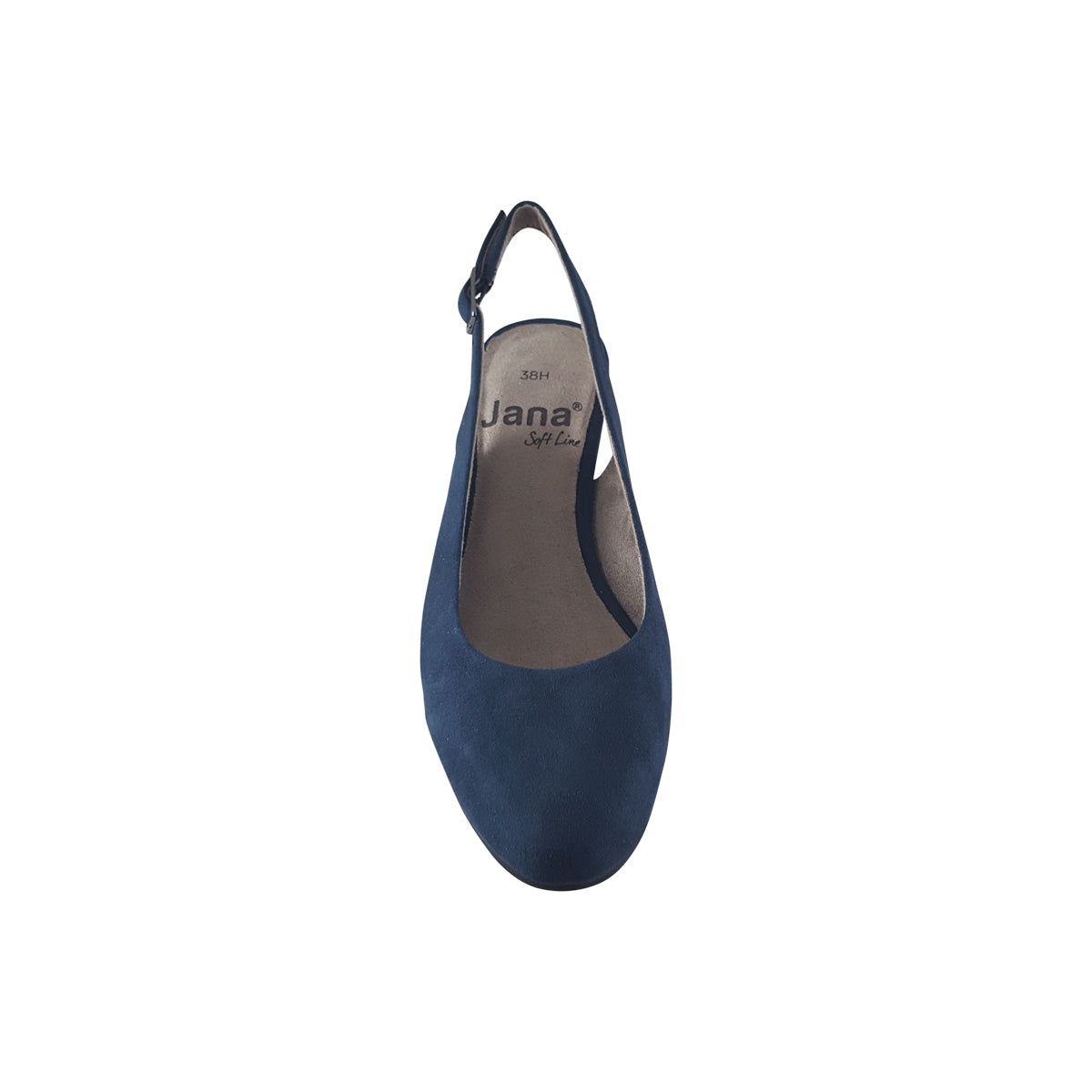 Jana 29460 NAVY Faux Suede Slingback Mid Heel Shoe 29460-805