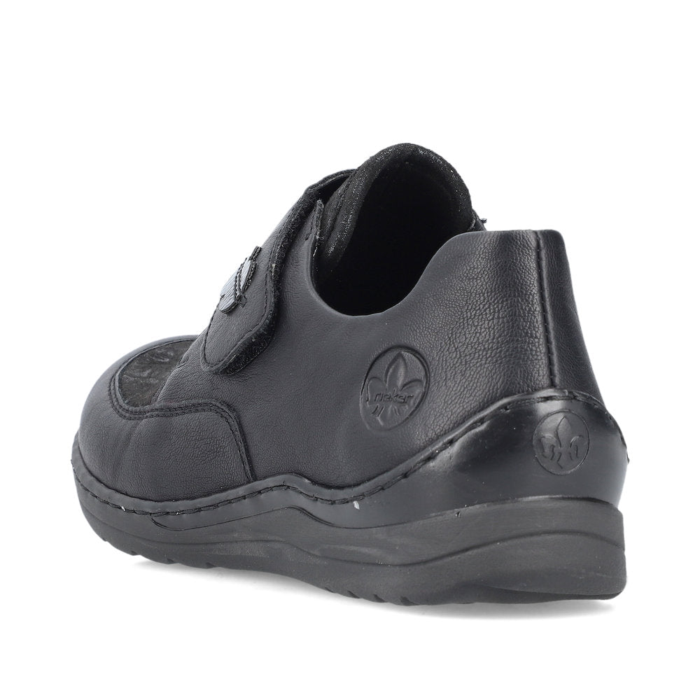 Rieker Extra Wide Casual Shoe with velcro strap 48954-00 BLACK