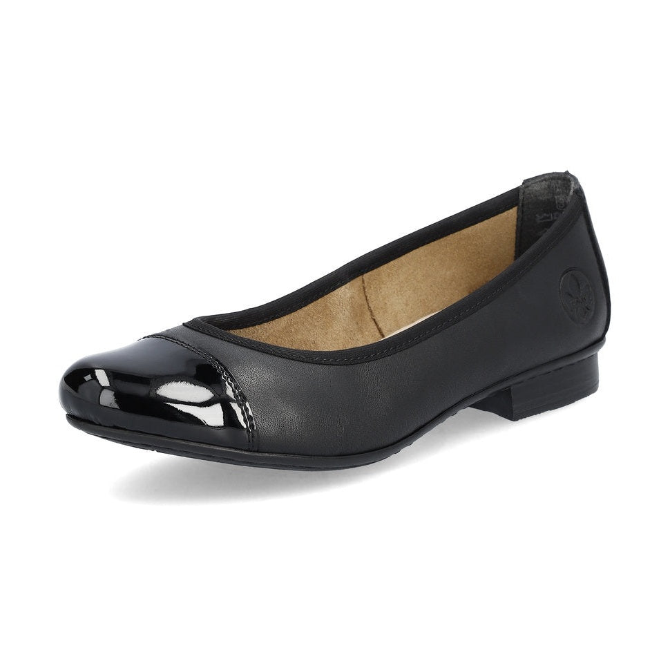Rieker Classic Low heeled court shoe 51998-00 BLACK