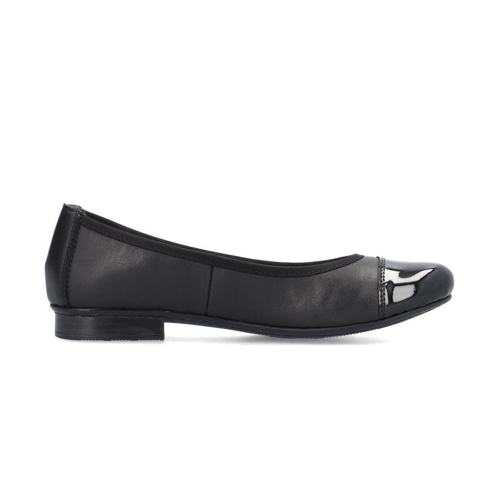 Rieker Classic Low heeled court shoe 51998-00 BLACK