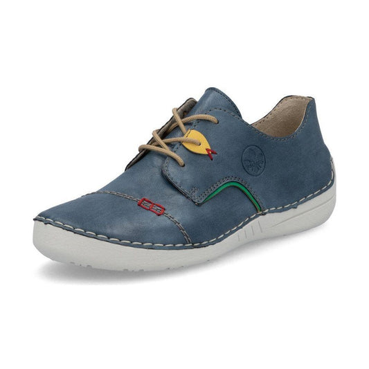 Rieker Shoe- Casual Flat Shoe BLUE 52528-14