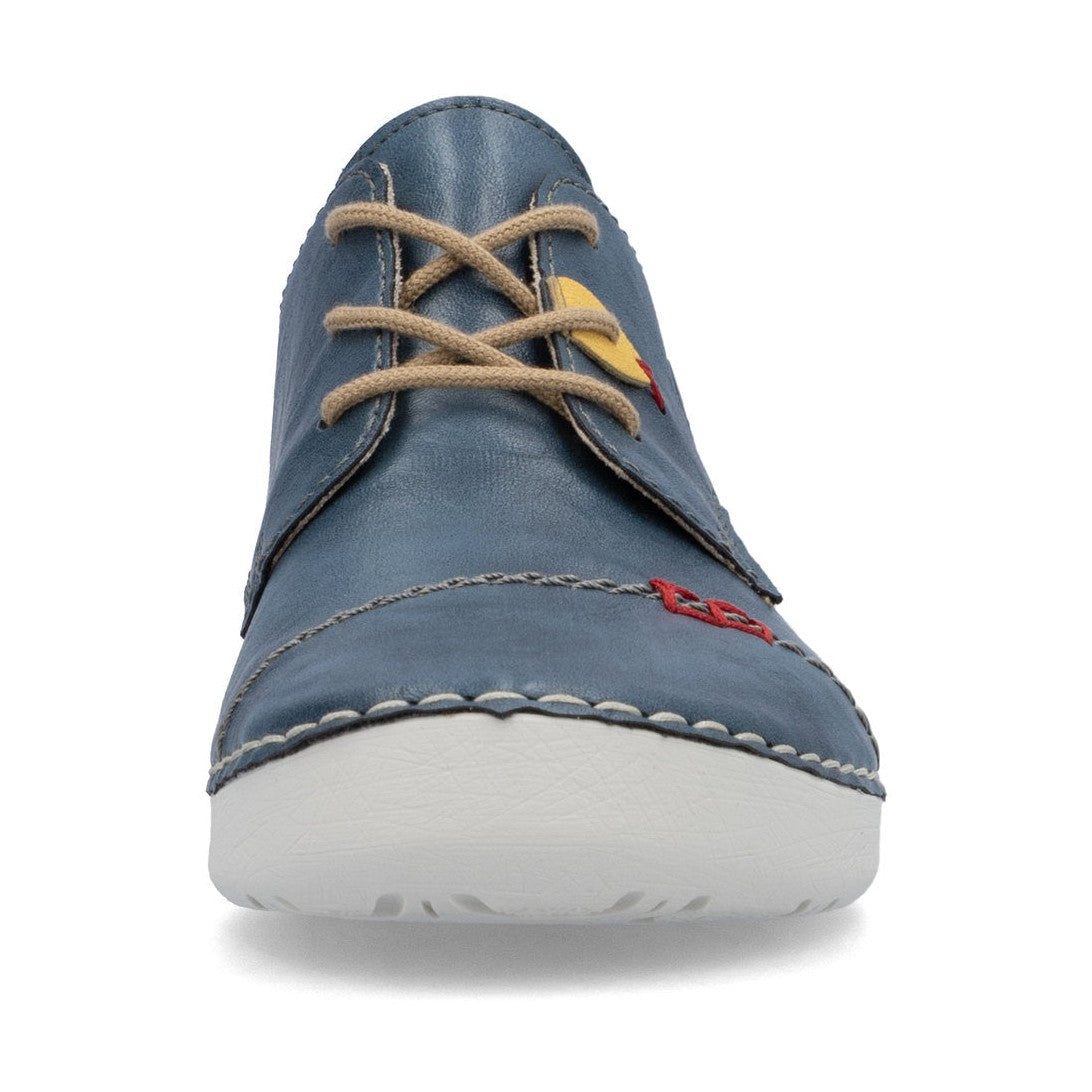 Rieker Shoe- Casual Flat Shoe BLUE 52528-14