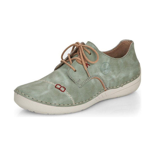 Rieker Shoe- Casual Flat Shoe GREEN 52528-52
