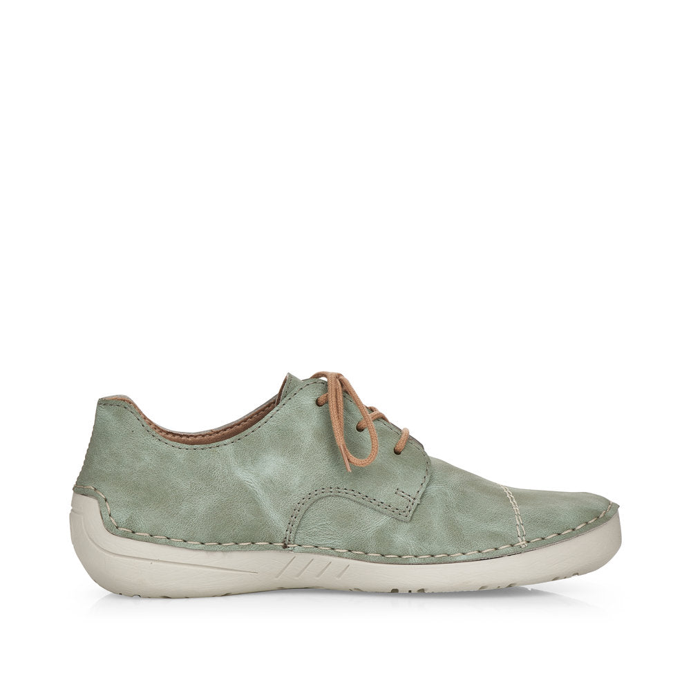 Rieker Shoe- Casual Flat Shoe GREEN 52528-52