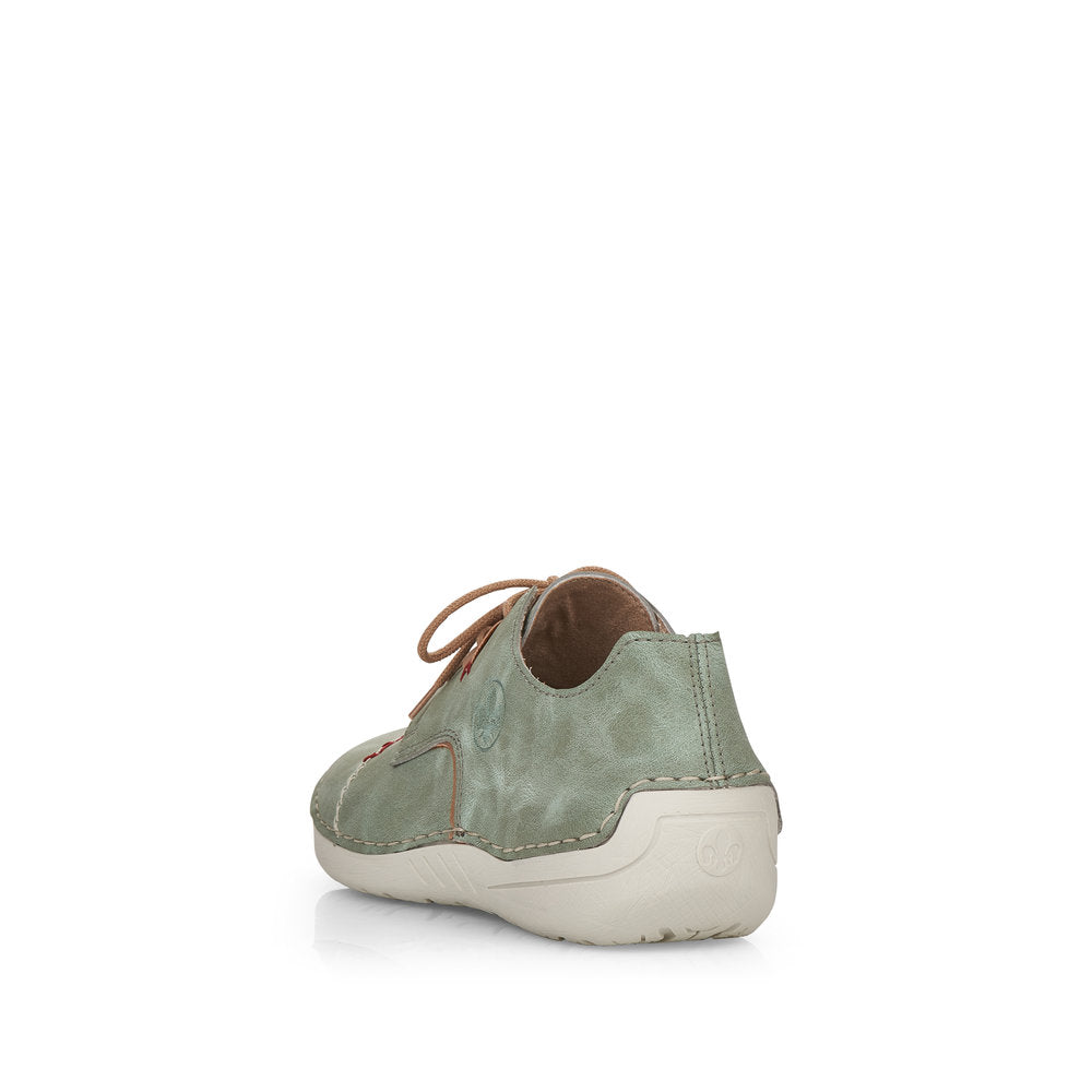 Rieker Shoe- Casual Flat Shoe GREEN 52528-52