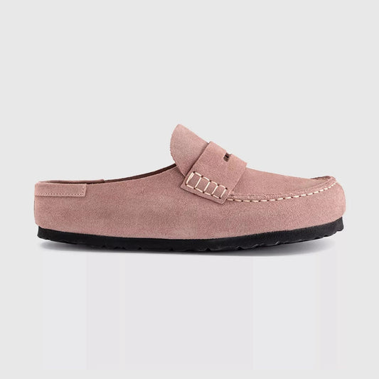 Birkenstock Naples Moccasin Slip On Wrapped Suede PINK CLAY Regular - 1031675