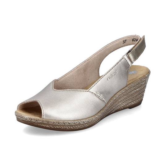 Rieker Classic Wedge Sandal 62462-90 LIGHT GOLD