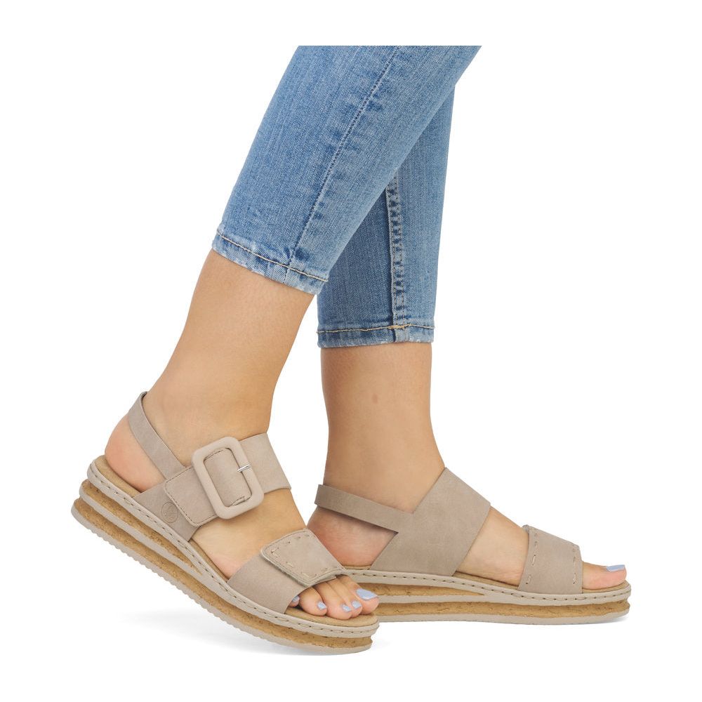 Rieker Wedge Sandal 62950-62 NUDE