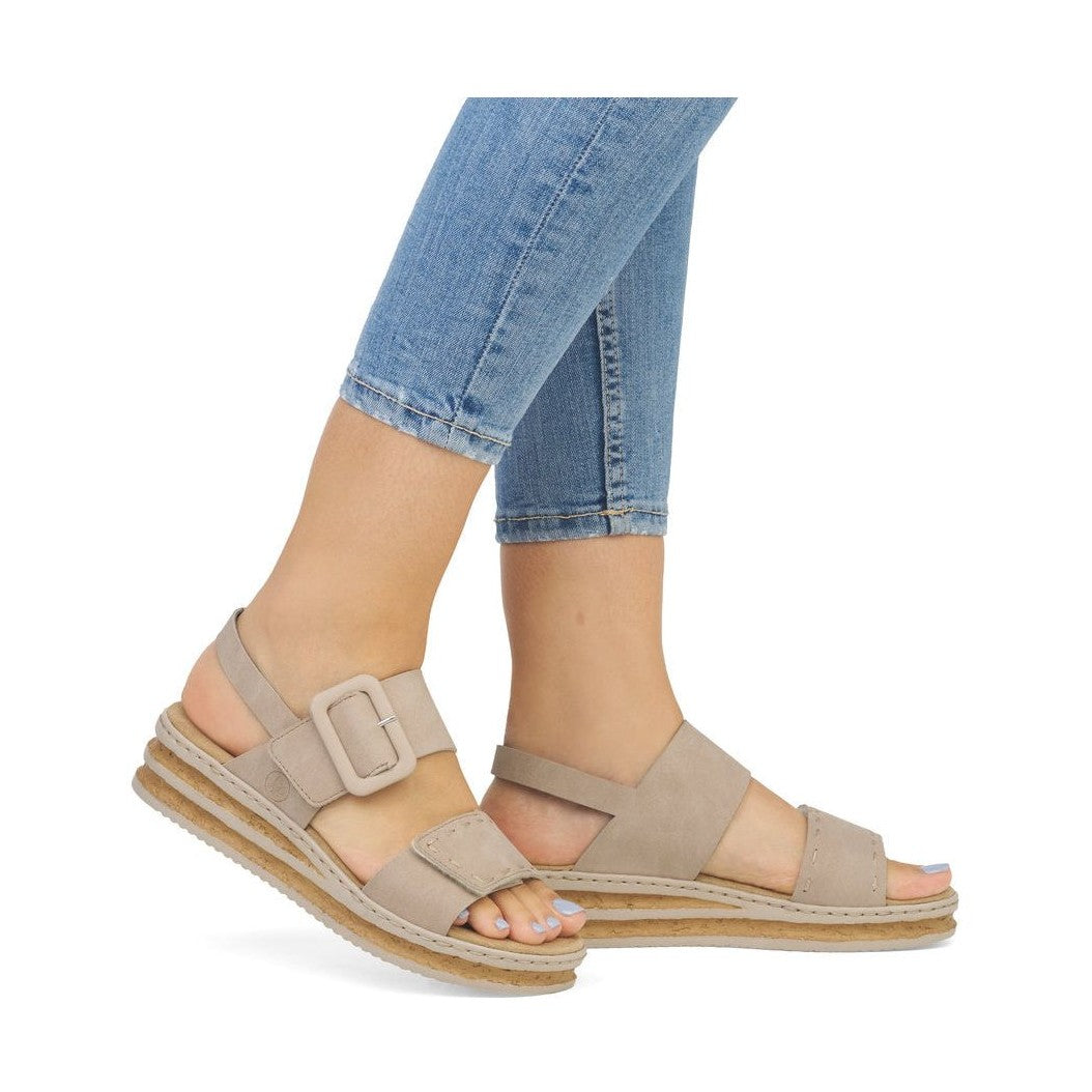 Rieker Wedge Sandal 62950-62 NUDE