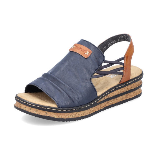 Rieker Casual Wedge Sandal 62962- NAVY