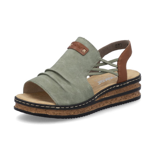 Rieker Casual Wedge Sandal 62962-52 GREEN