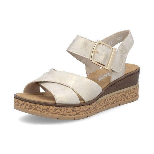 Rieker Wedge Sandal 63795 BEIGE 63795-60
