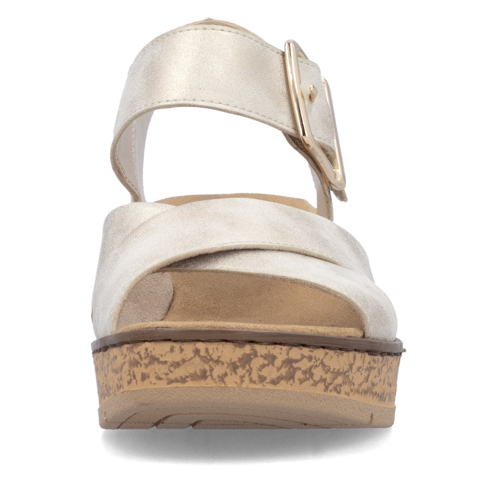 Rieker Wedge Sandal 63795 BEIGE 63795-60