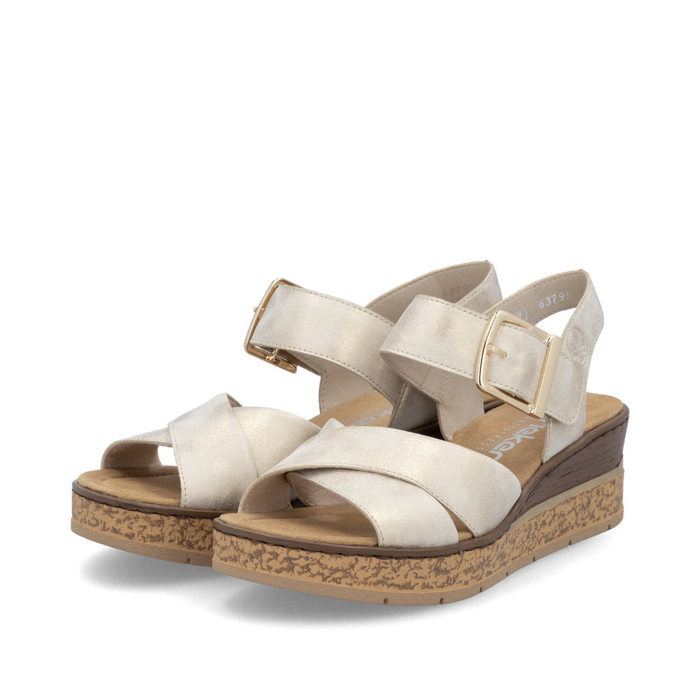 Rieker Wedge Sandal 63795 BEIGE 63795-60