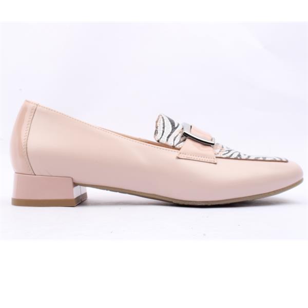 Bioeco 6427 PINK Leather /Print Low Heel Wide Fit Slip On Shoe 6427-2064