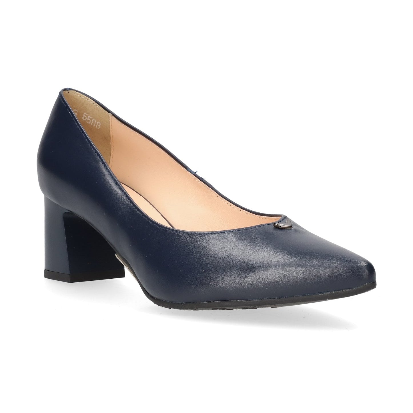 Bioeco 6508 NAVY Leather Medium Heel Court shoe 6508-1570