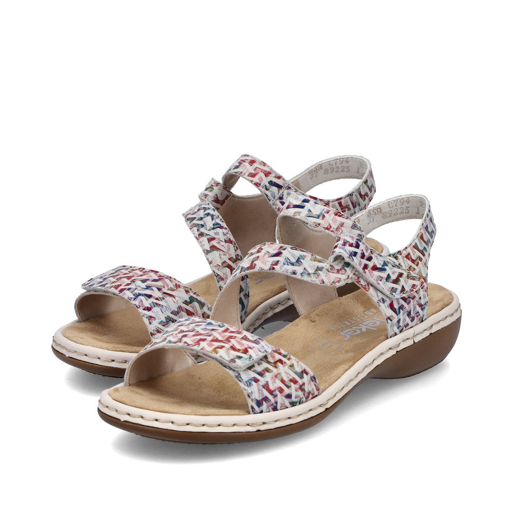 RIEKER Sandal with touch fastening Leather MULTI 659C7-94