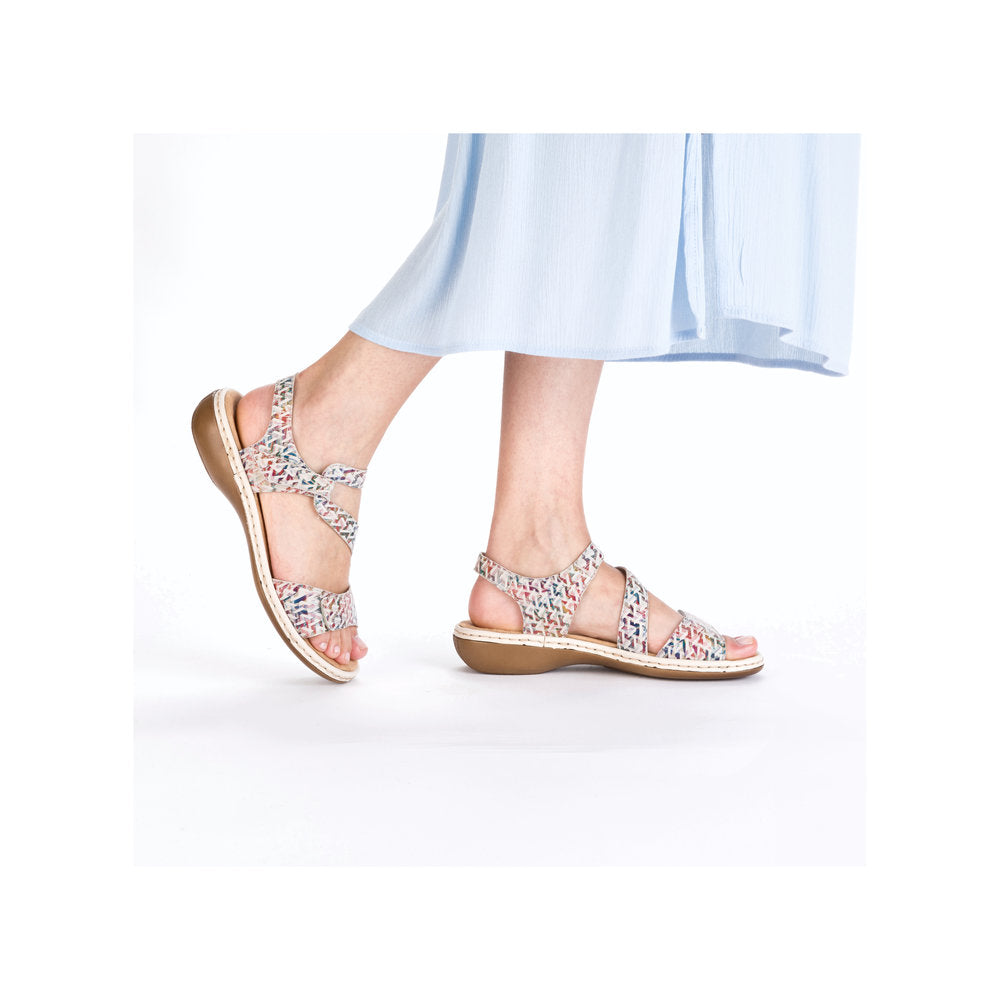RIEKER Sandal with touch fastening Leather MULTI 659C7-94