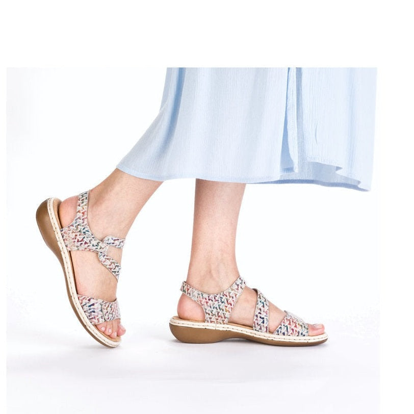 RIEKER Sandal with touch fastening Leather MULTI 659C7-94