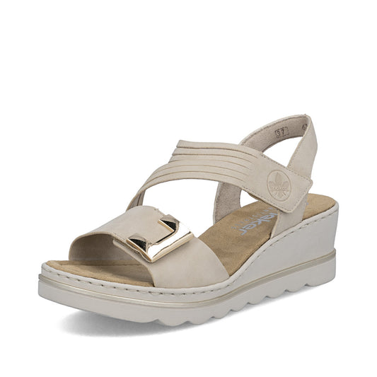 Rieker Smart Casual Wedge Sandal 67410-62 BEIGE 67410-62