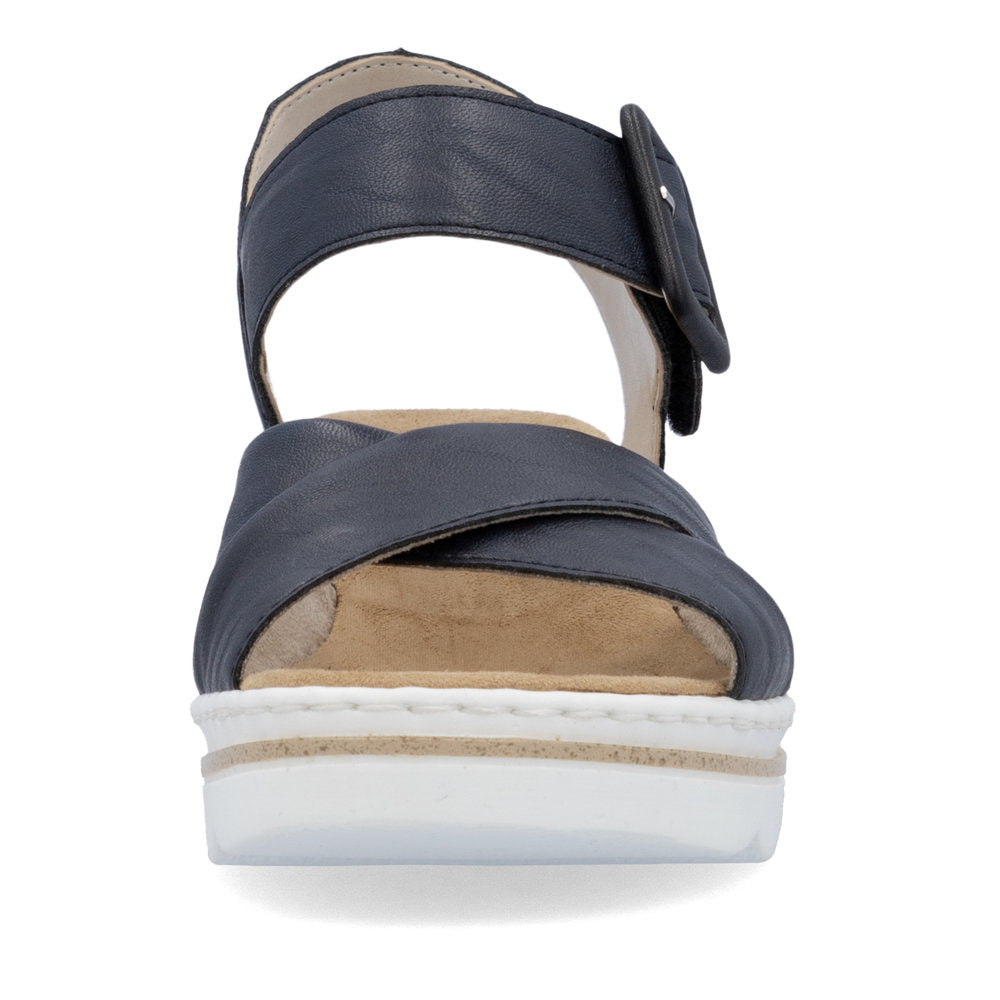 Rieker 67463 NAVY Touch Fastening Wedge Sandal 67463-14