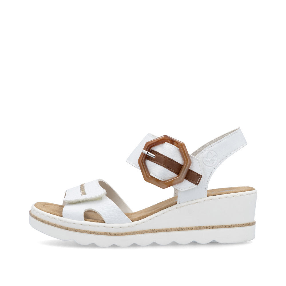 Rieker Wedge Sandal 67476-83 WHITE