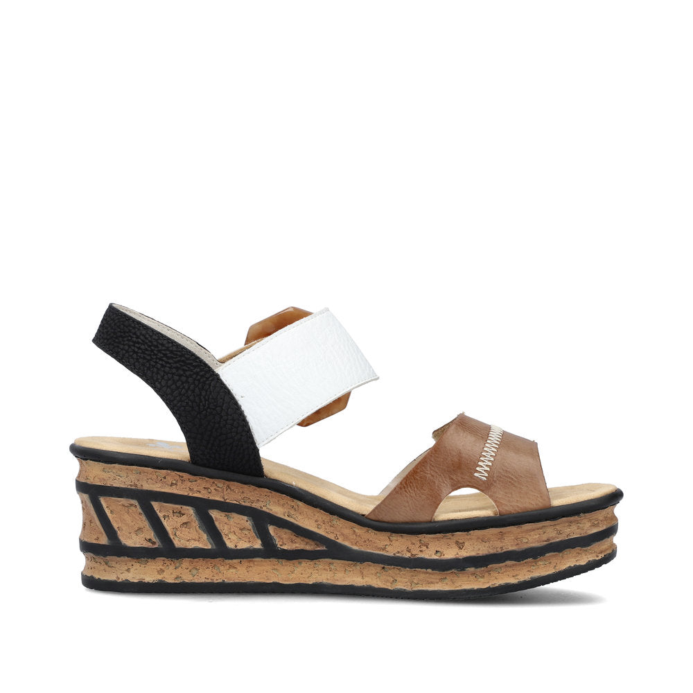 Rieker Wedge Sandal 68176-64 CREAM
