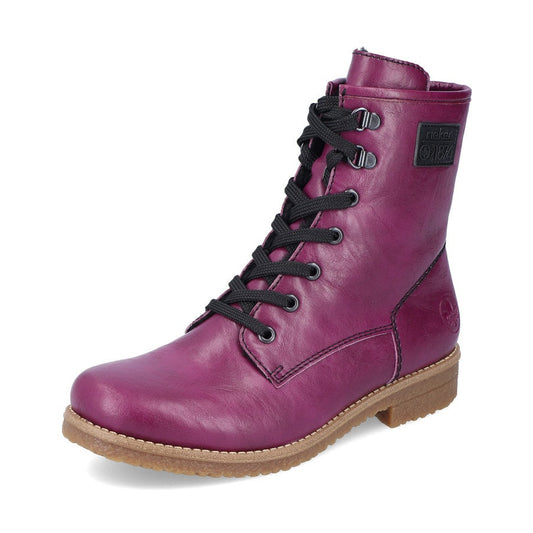 Rieker Ankle Boot with lace and Zip 73512-30 PURPLE
