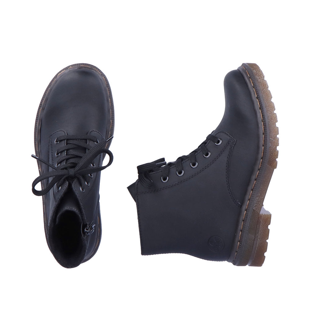 Rieker Ankle Boot with Lace and Zip BLACK 78240-00