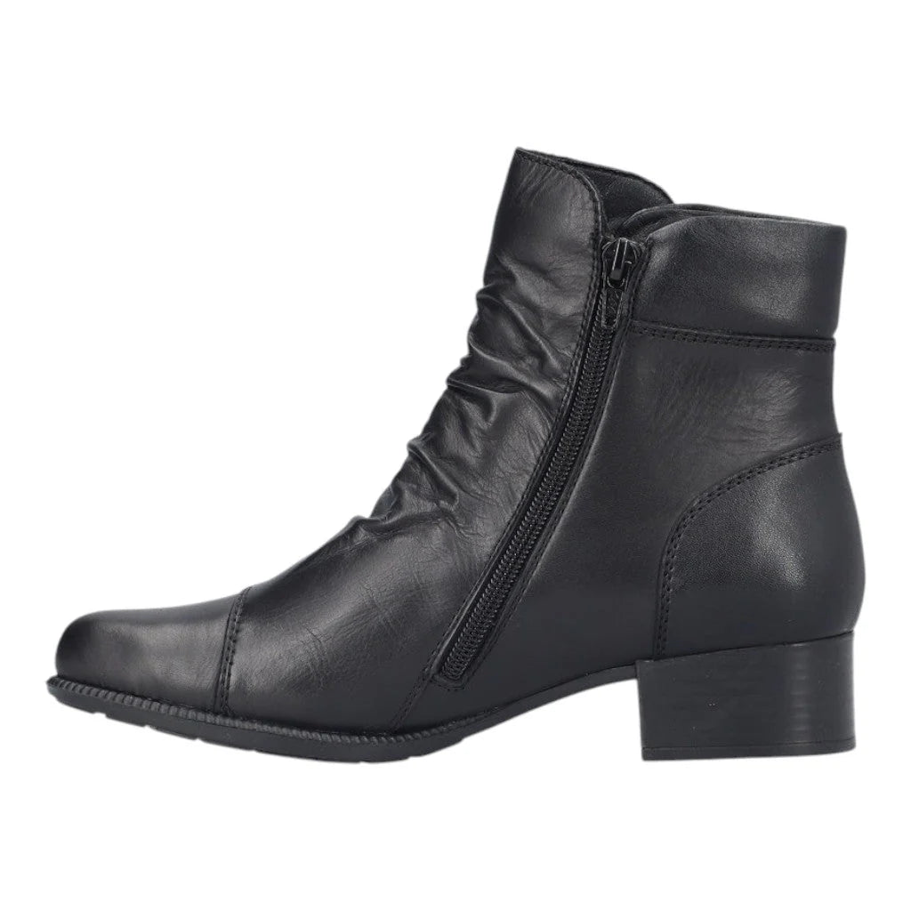 Rieker BLACK Soft Leather Victoriana Ankle Boot 78659-00