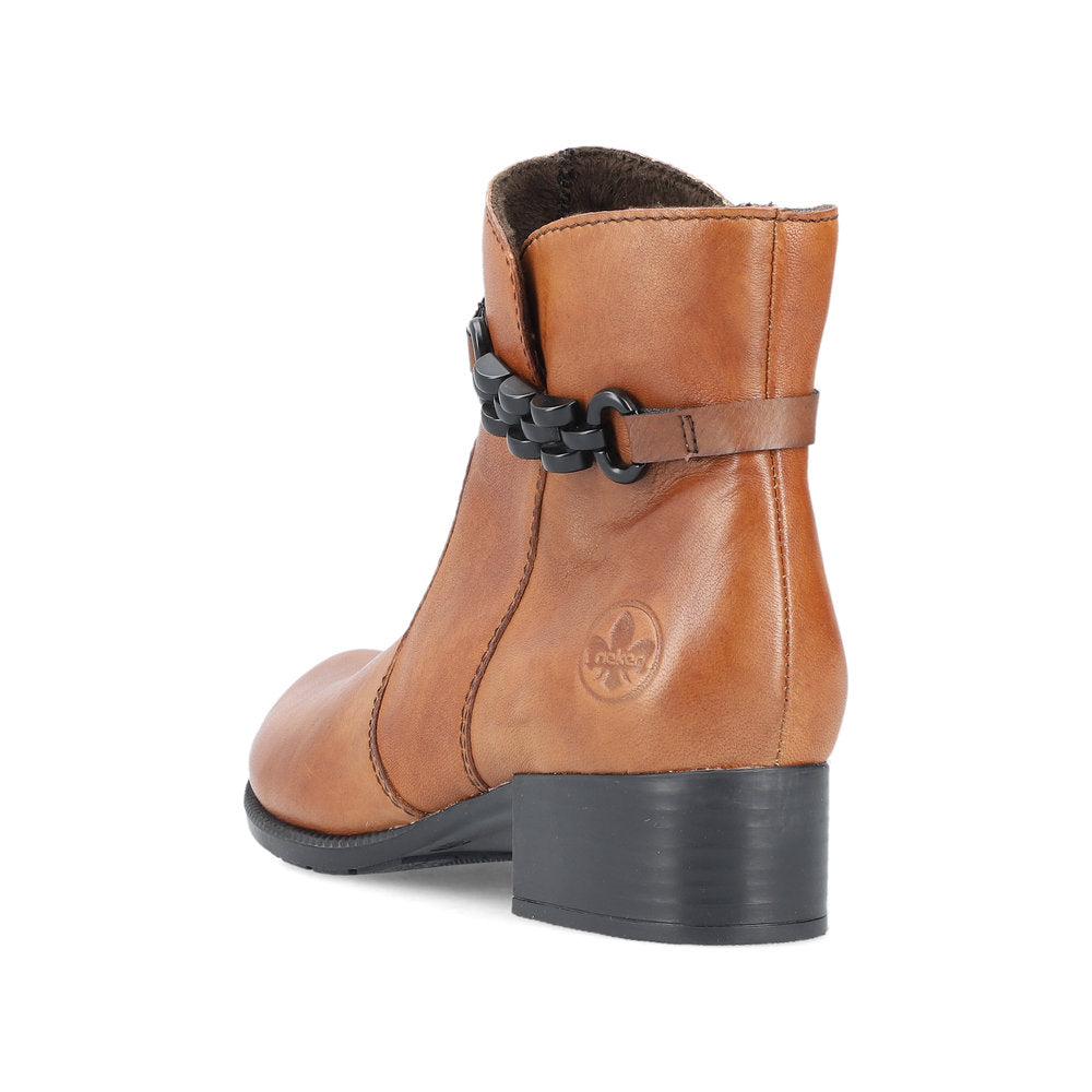 Reiker Ankle Boot in Leather 78676-25 CHESTNUT
