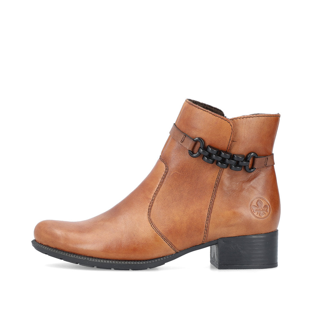 Reiker Ankle Boot in Leather 78676-25 CHESTNUT